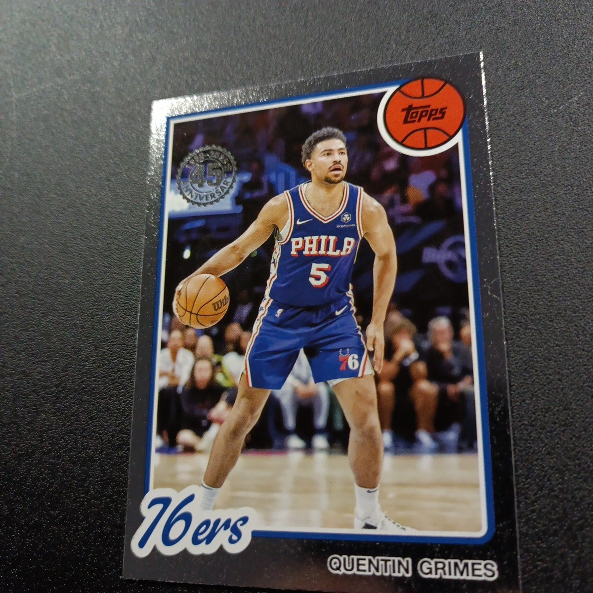2025-26 Topps Basketball Card Quentin Grimes Silver Foil 45th Anniversary