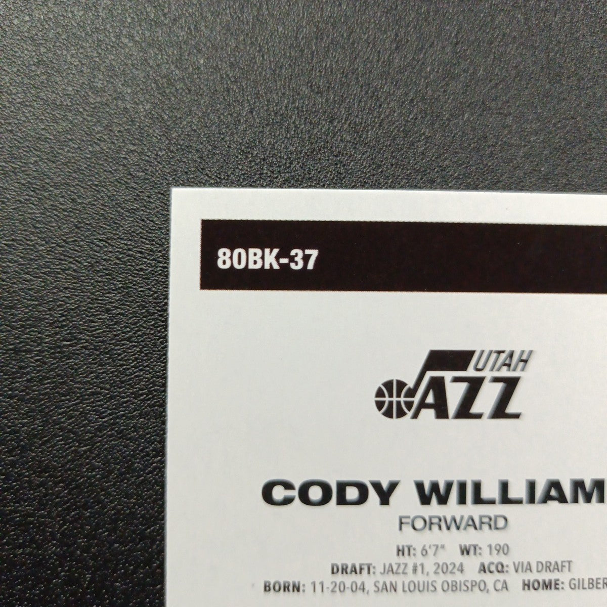 2025-26 Topps Basketball Card Cody Williams Silver Foil 45th Anniversary