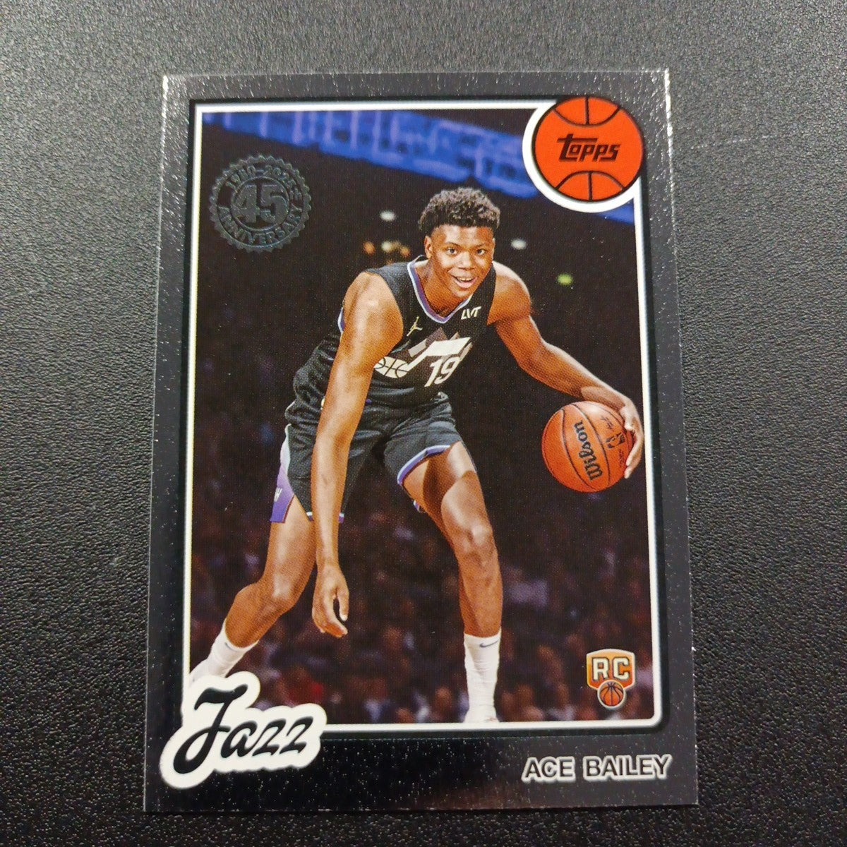 2025-26 Topps Basketball Card Ace Bailey Silver Foil 45th Anniversary