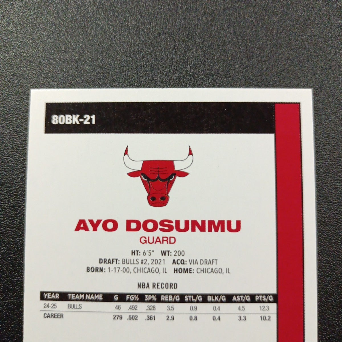 2025-26 Topps Basketball Card Ayo Dosunmu Silver Foil 45th Anniversary