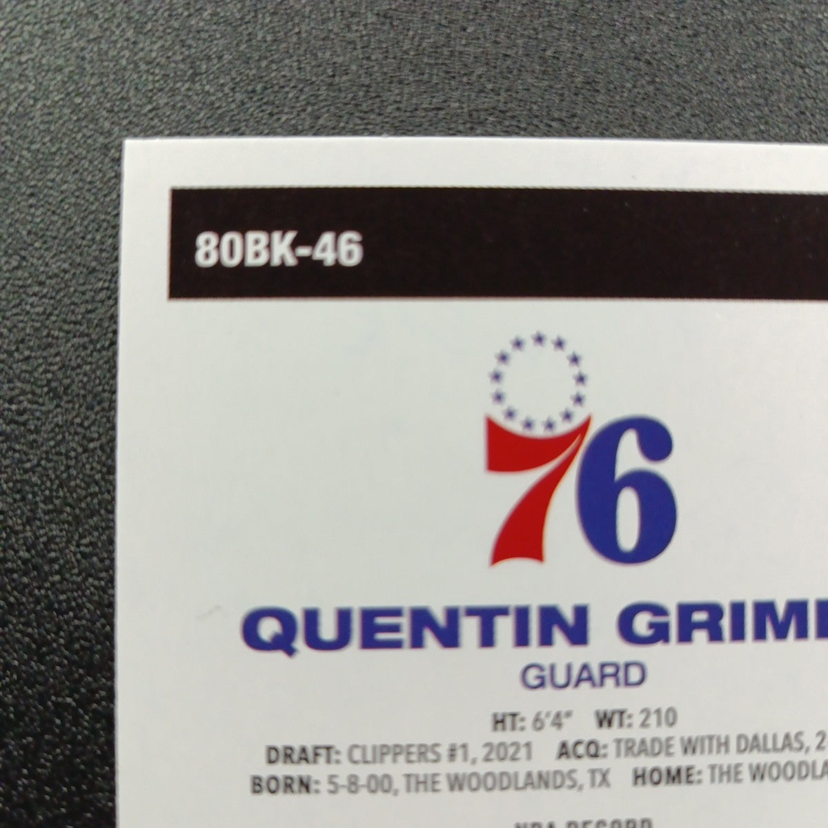 2025-26 Topps Basketball Card Quentin Grimes Silver Foil 45th Anniversary