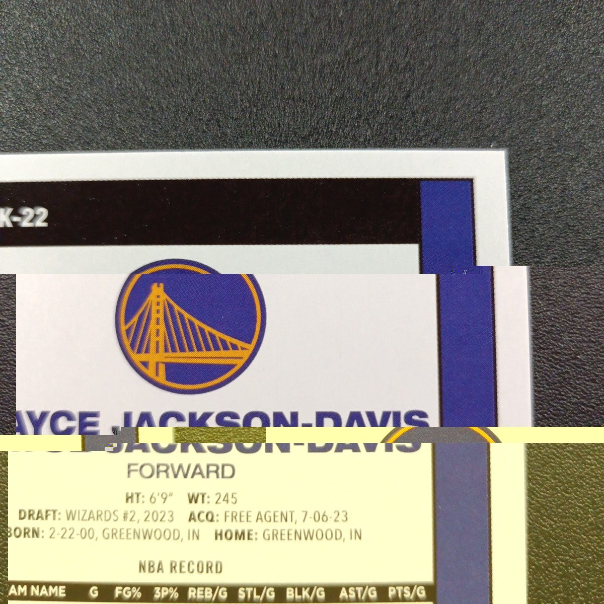 2025-26 Topps Basketball Card Trayce Jackson-Davis Silver Foil 45th Anniversary