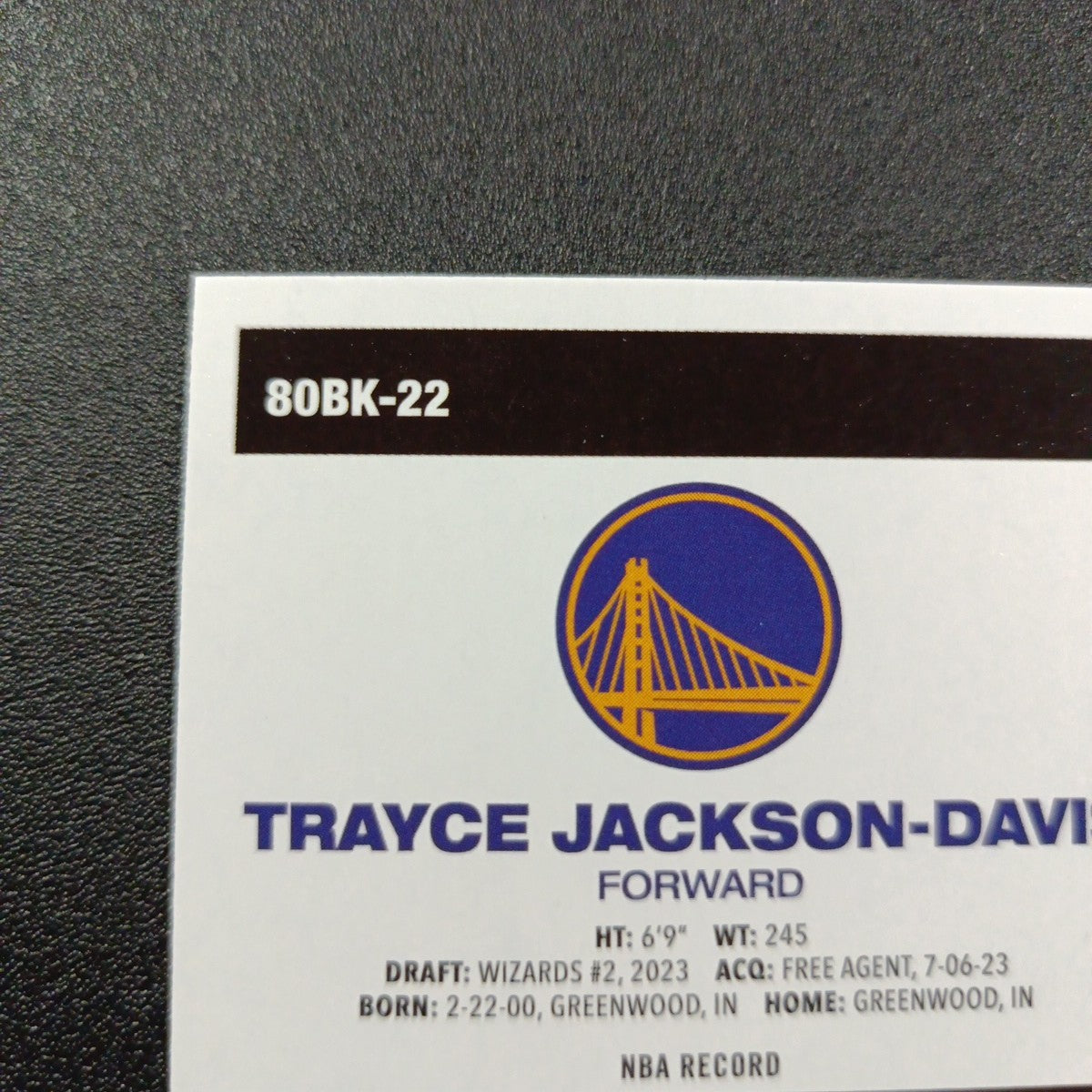 2025-26 Topps Basketball Card Trayce Jackson-Davis Silver Foil 45th Anniversary