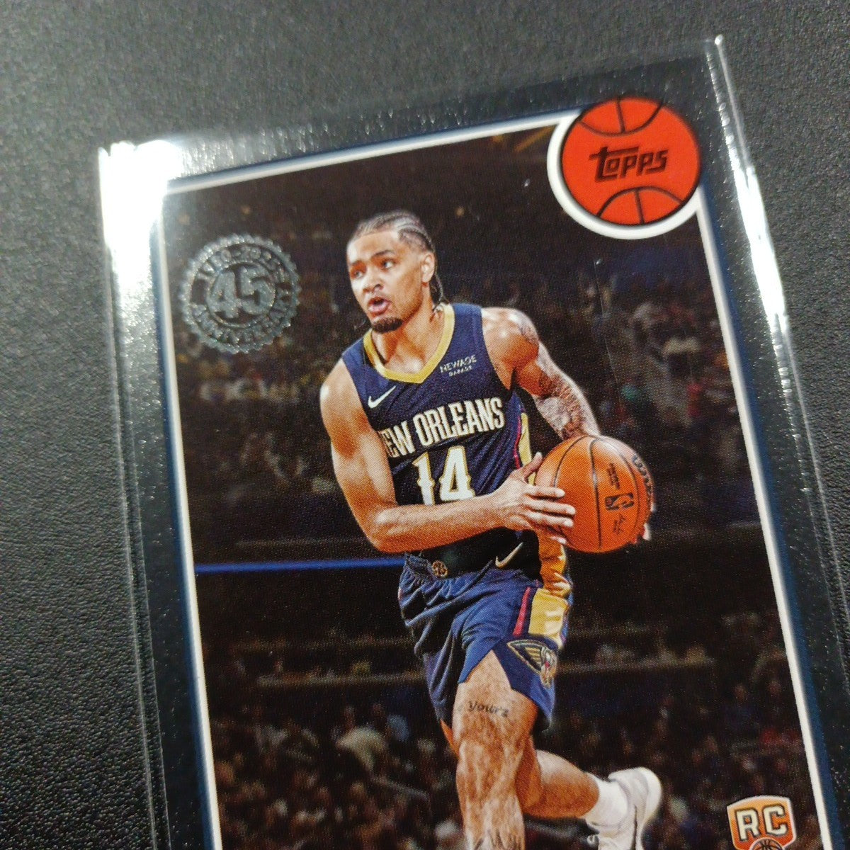 2025-26 Topps Basketball Card Micah Peavy Silver Foil 45th Anniversary Case Hit