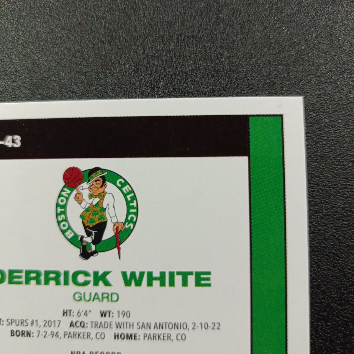 2025-26 Topps Basketball Card Derrick White Silver Foil 45th Anniversary