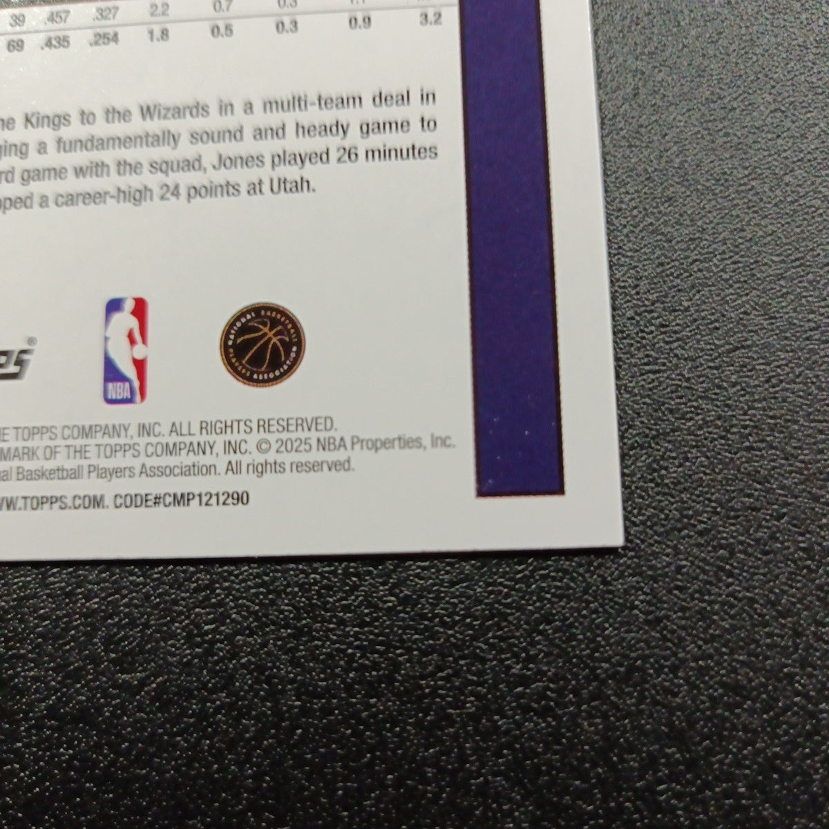 2025-26 Topps Basketball Card Colby Jones Silver Foil 45th Anniversary