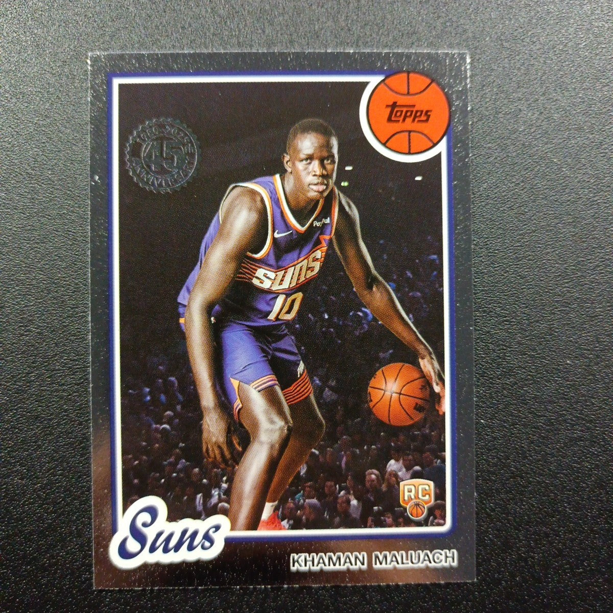 2025-26 Topps Basketball Card Khaman Maluach Silver Foil 45th Anniversary