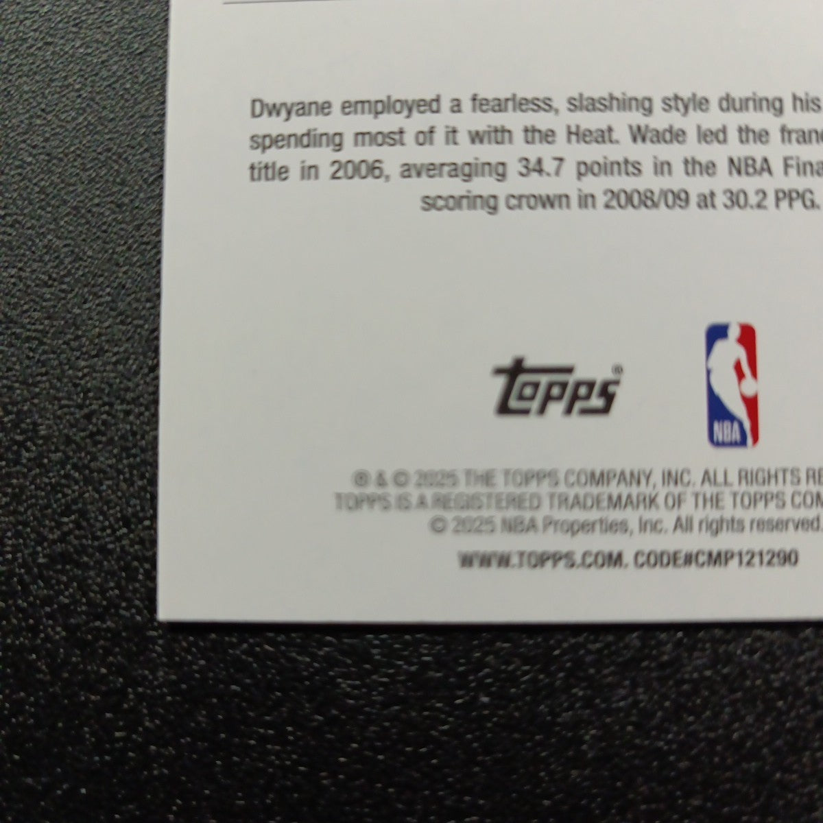 2025-26 Topps Basketball Card Dwyane Wade Silver Foil 45th Anniversary