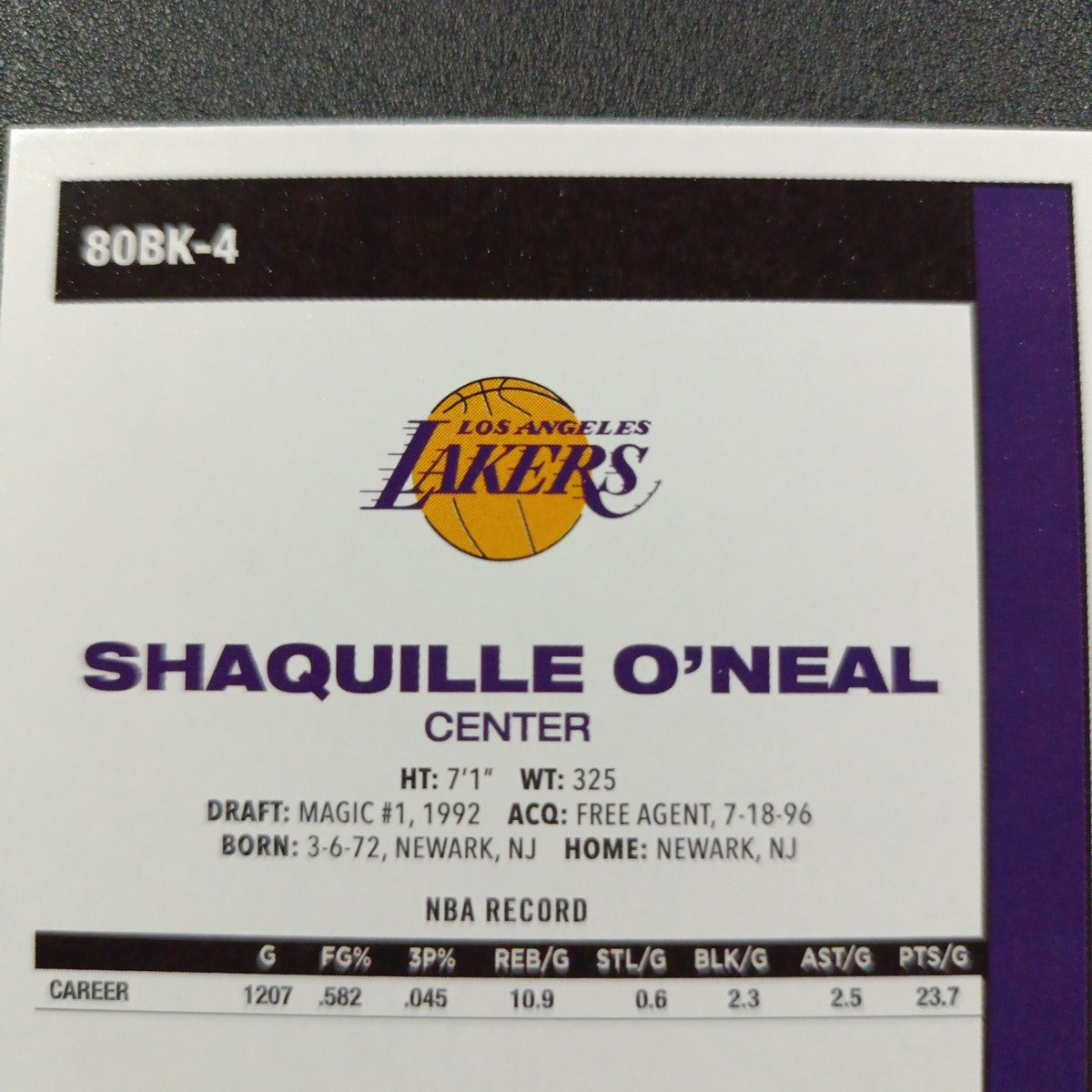 2025-26 Topps Basketball Card Shaquille O'Neal Silver Foil 45th Anniversary