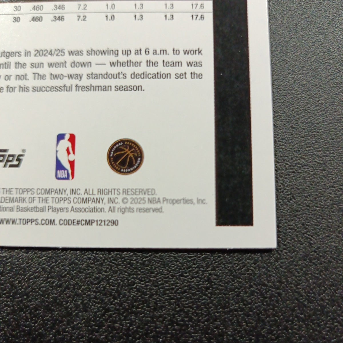 2025-26 Topps Basketball Card Ace Bailey Silver Foil 45th Anniversary