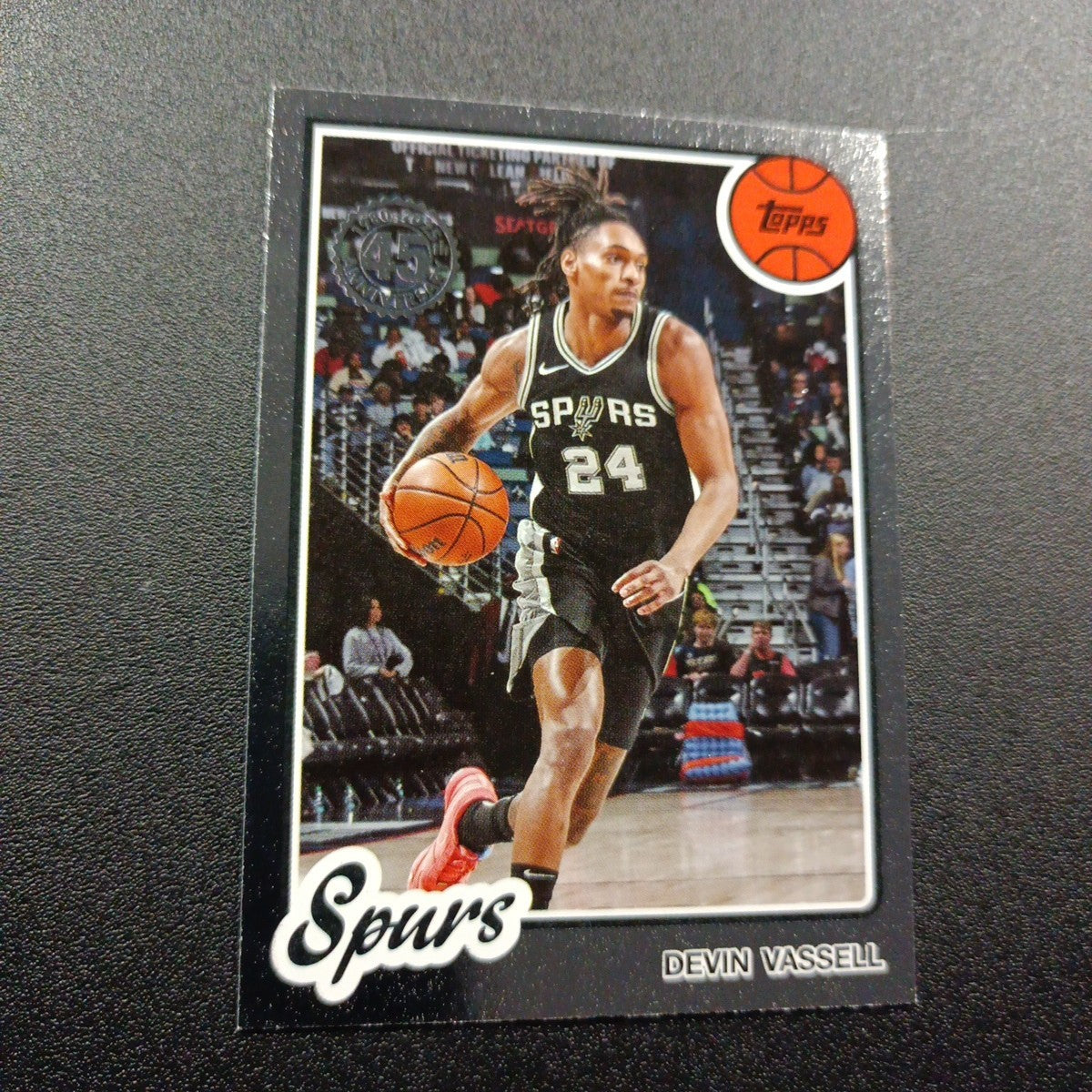 2025-26 Topps Basketball Card Devin Vassell Silver Foil 45th Anniversary