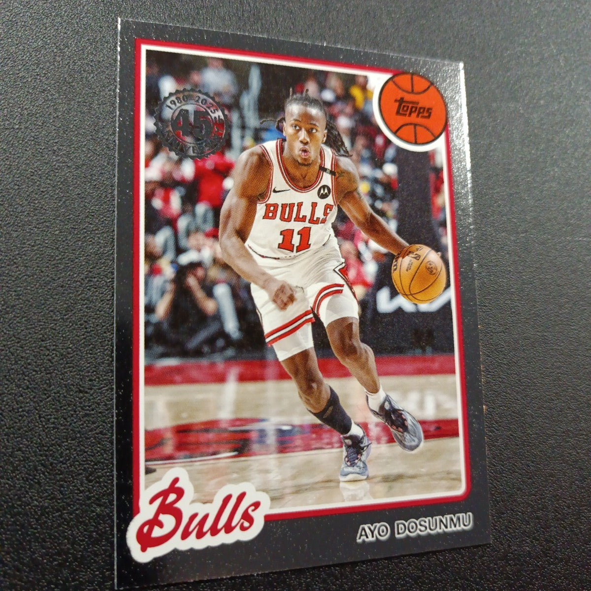 2025-26 Topps Basketball Card Ayo Dosunmu Silver Foil 45th Anniversary