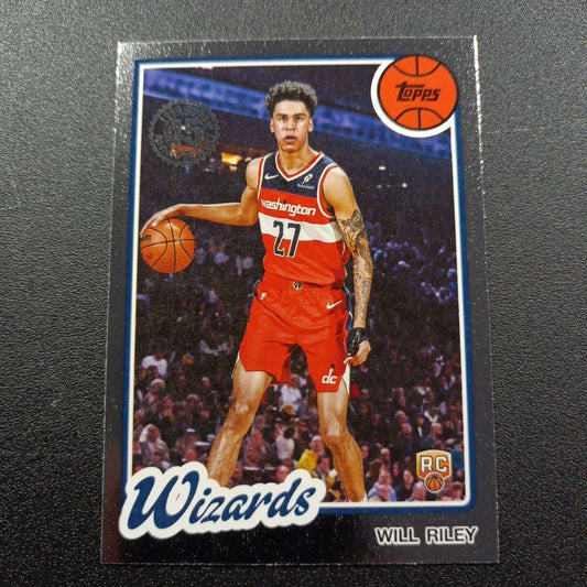 2025-26 Topps Basketball Card Will Riley Silver Foil 45th Anniversary