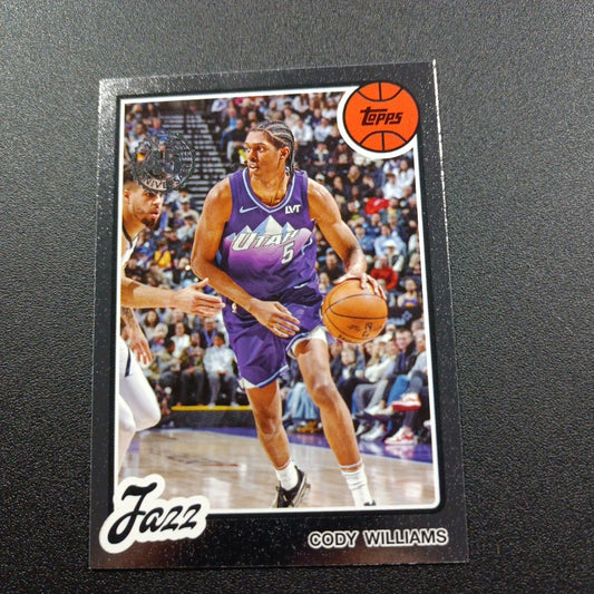 2025-26 Topps Basketball Card Cody Williams Silver Foil 45th Anniversary