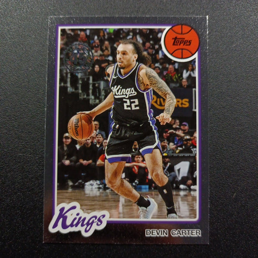 2025-26 Topps Basketball Card Devin Carter Silver Foil 45th Anniversary