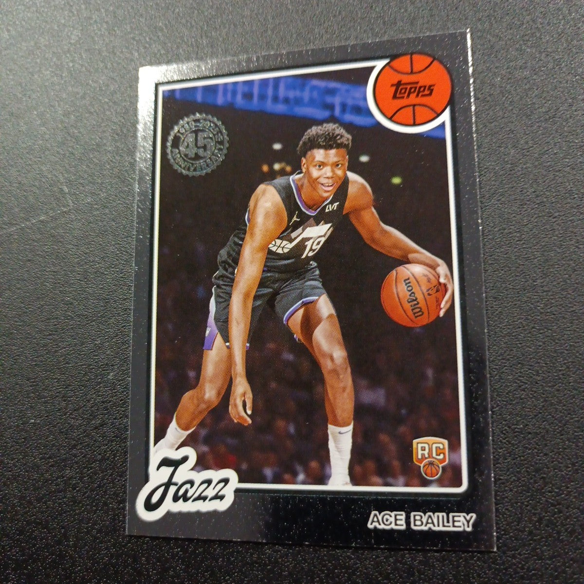 2025-26 Topps Basketball Card Ace Bailey Silver Foil 45th Anniversary